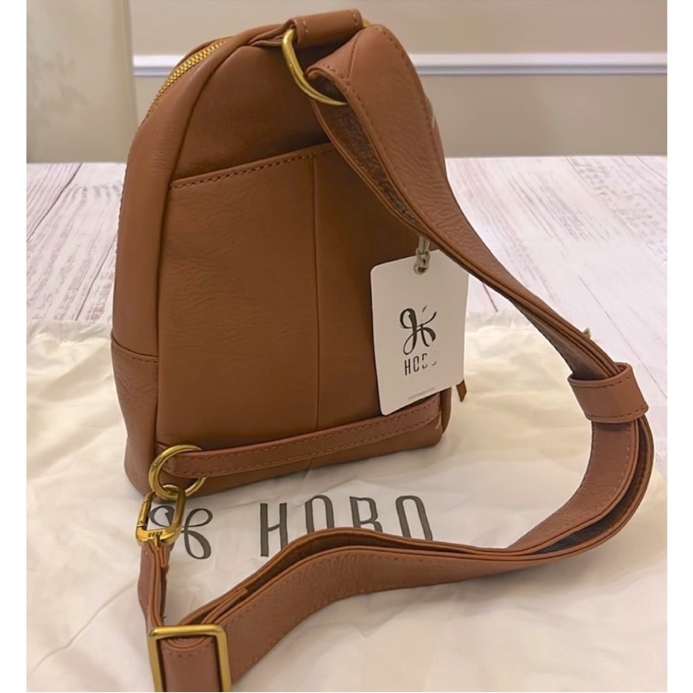 NWT Fern Hobo Sling Bag in Pebbled Leather Studded Warm Honey - Picture 8 of 12